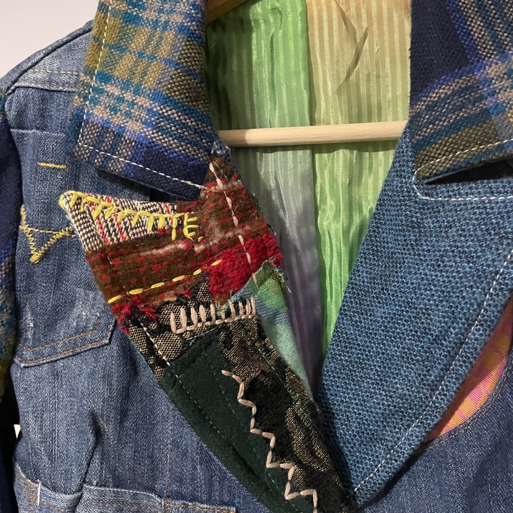 Desigual Denim Patchwork Blazer Jacket Women's EU… - image 5